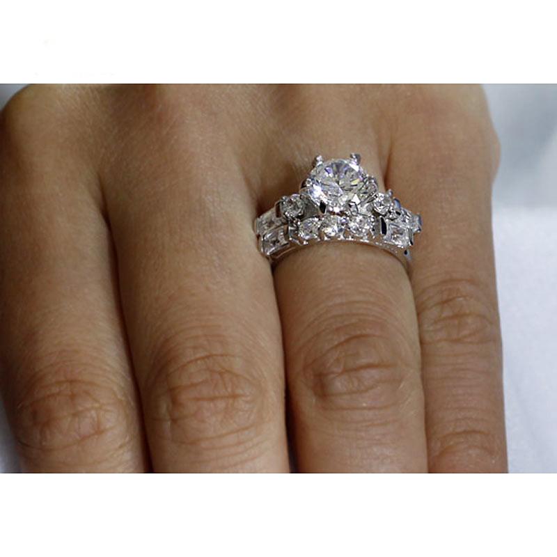 Kylie White Gold Engagement Ring and Band