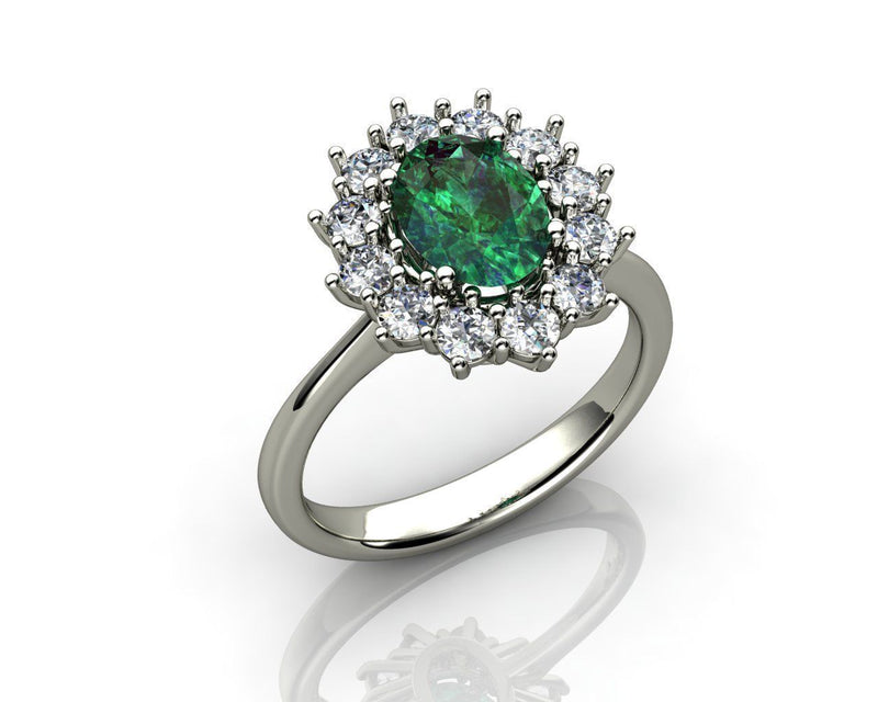 Emerald White Gold Ring 1