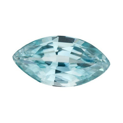 Lab Created Marquise Cut and Blue Zircon Gem.