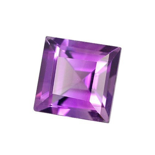 Lab Created and Square Shaped Amethyst Gem.