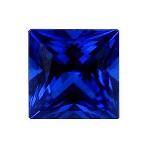 Lab Created and Square Shaped Sapphire Gem.