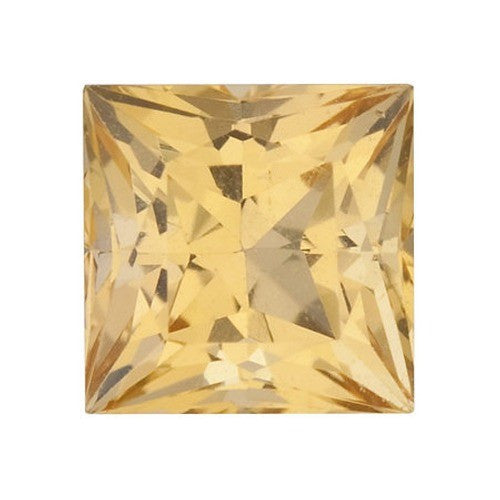 Lab Created and Square Shaped Yellow Topaz Gem.