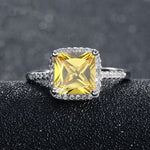 Yellow Stone in the Middle Engagement Ring