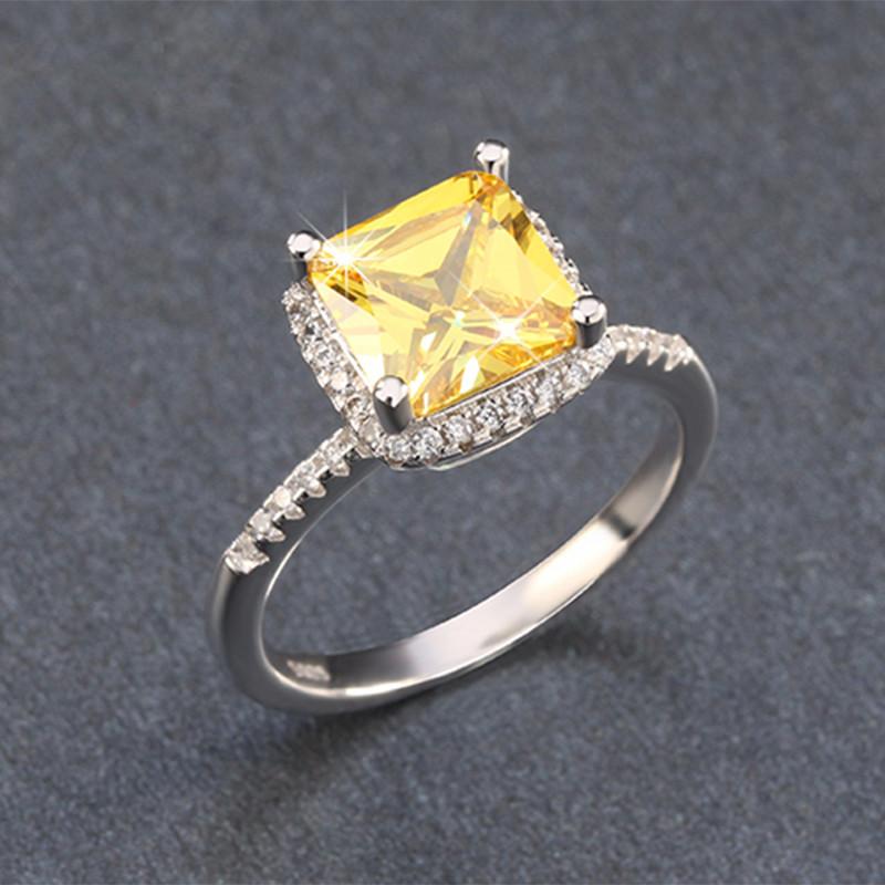 Yellow Stone in the Middle Engagement Ring