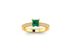 Emerald Yellow Gold Ring 52