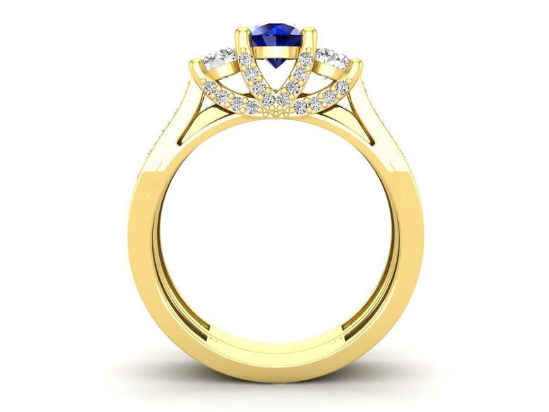 Daphne Sapphire Yellow Gold Engagement Ring