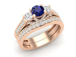 Sapphire Rose Gold Ring 53