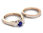 Sapphire Rose Gold Ring 53