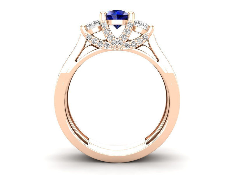 Sapphire Rose Gold Ring 53