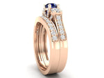 Sapphire Rose Gold Ring 53