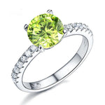Green Garnet in the Middle Engagement Ring