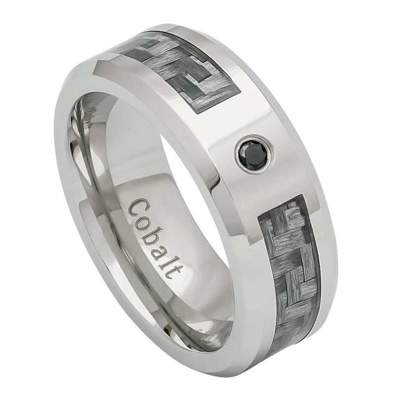 Pipe Cut Cobalt Wedding Ring