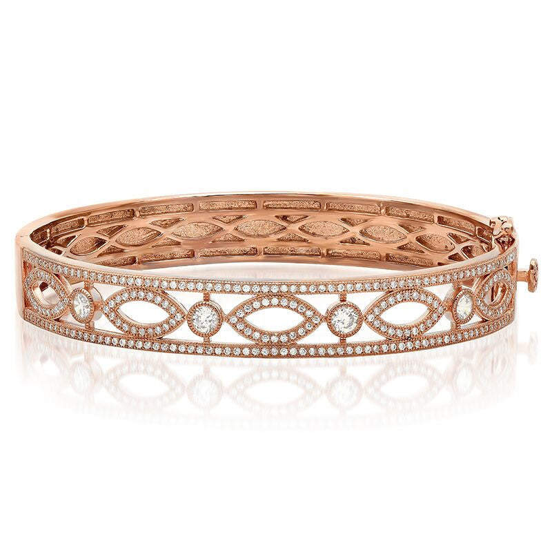 Antiqued Rose Gold and Diamond Artifacts Bracelet