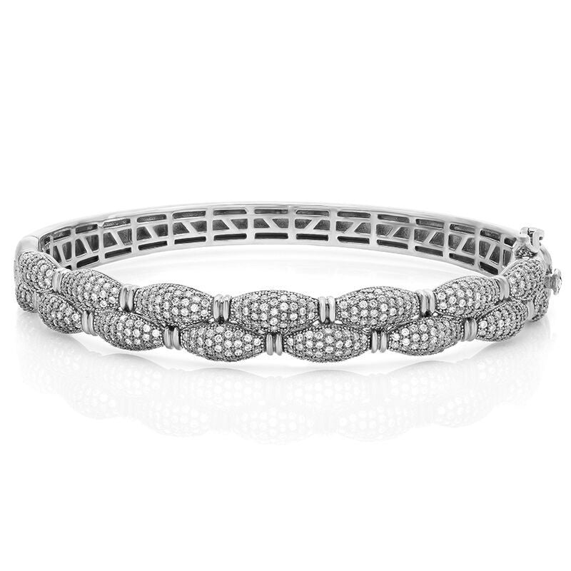 Boundless White Gold and Diamond Braids Bracelet