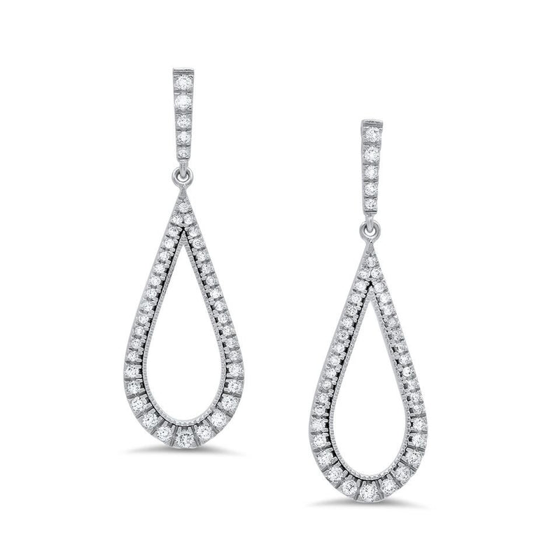 Traditional Tear Drop Diamond Earrings