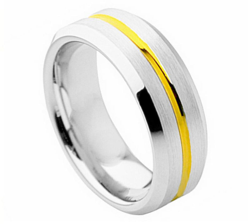 One Gold and Grooved Ring