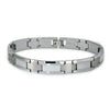 TUNGSTEN BRACELET 33 High Polish and Brushed ID Bracelet with 3 CZ Stones