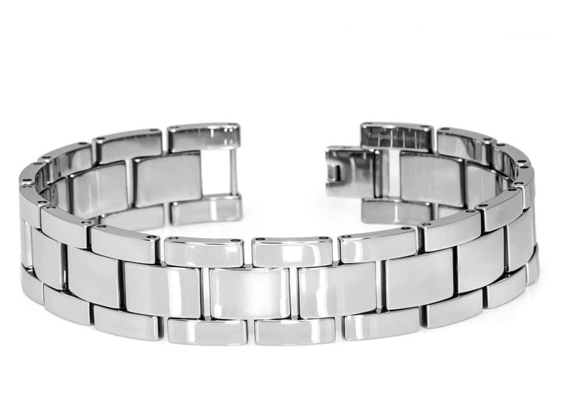 Silver High Polished Tungsten Carbide Bracelet