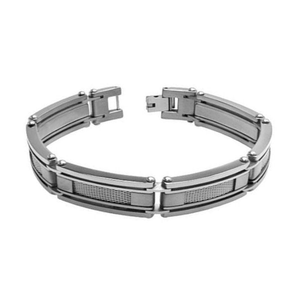 Wire Mesh Center Titanium Bracelet